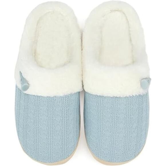 Women's Slip on Fuzzy House Slippers Memory Foam Slippers Scuff Outdoor Indoor - Picture 7 of 7